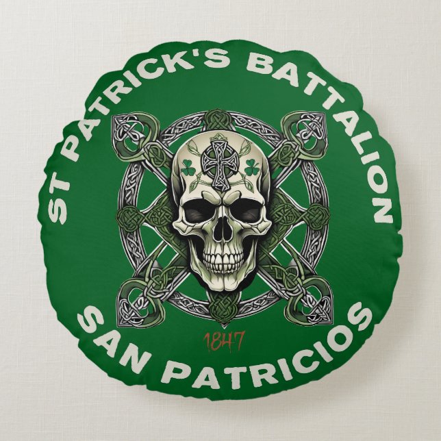 St Patricks Battalion San Patricios Irish Mexican Round Pillow (Front)