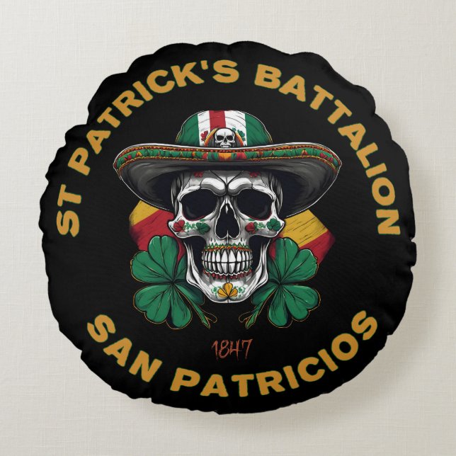 St Patricks Battalion San Patricios Irish Mexican Round Pillow (Front)