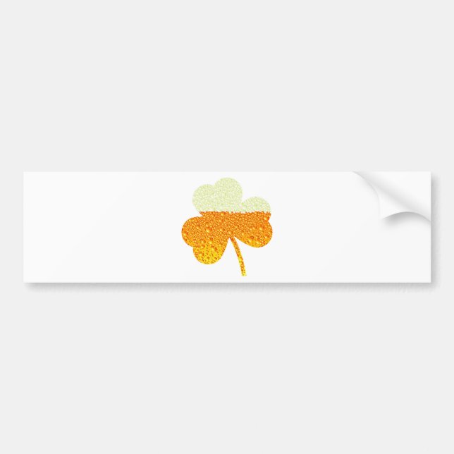 st patricks beer clover bumper sticker (Front)