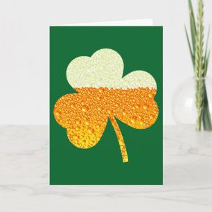 st patricks beer clover card