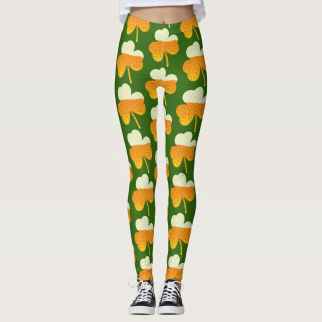 st patricks beer clover leggings (Front)