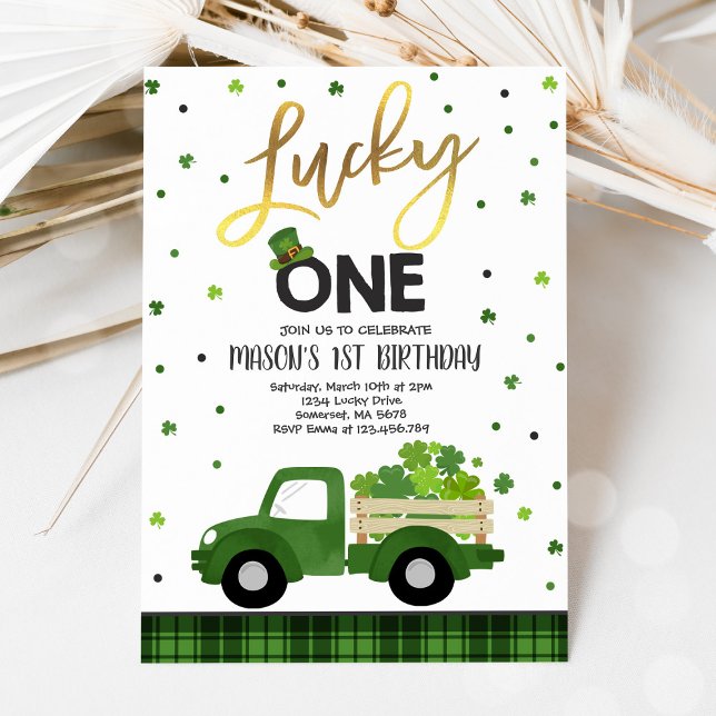 St. Patrick's Birthday Invitation Lucky One Party (Creator Uploaded)