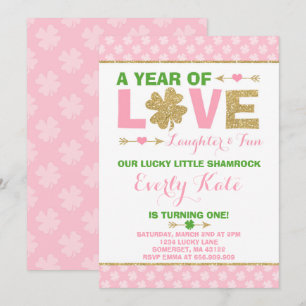 St. Patrick's Birthday Invitation Petit Shamrock