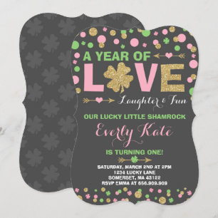 St. Patrick's Birthday Invitation Petit Shamrock