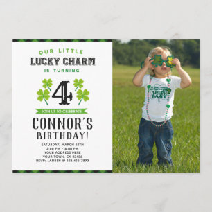 St Patrick's Birthday Invitation with Photo