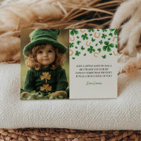 St. Patrick's Birthday Photo Thank You Card