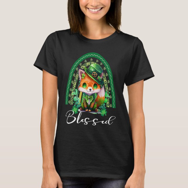 St Patrick's Blessed Cute Rainbow Adorable Christi T-Shirt (Front)