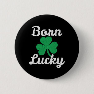 St Patricks Born Lucky Irish Descendant Leprechaun 2 Inch Round Button