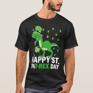 St Patricks Boys Day Pajamas T Rex Saint Dinosaur  T-Shirt