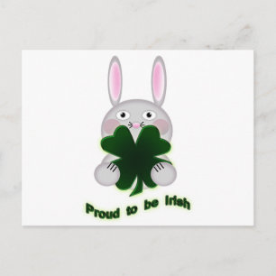 St. Patricks Bunny Proud to be Irish Shamrock Postcard