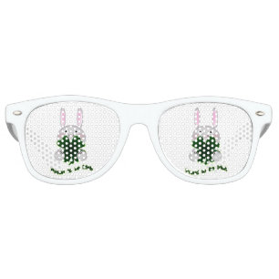 St. Patricks Bunny Proud to be Irish Shamrock Retro Sunglasses