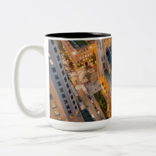 St. Patrick's Cathedral New York City Aerial View  Two-Tone Coffee Mug