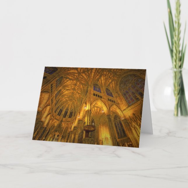 St Patrick's Cathedral New York Evening Card (Front)