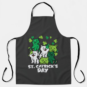 St Patricks Catricks Day Cats Saint Pattys Apron