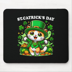 St Patricks Catricks Day Cats Saint Pattys Cat Lov Mouse Pad