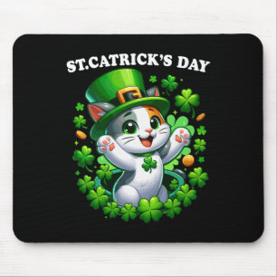 St Patricks Catricks Day Cats Saint Pattys Cat Lov Mouse Pad