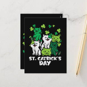 St Patricks Catricks Day Cats Saint Pattys Holiday Postcard