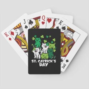 St Patricks Catricks Day Cats Saint Pattys Playing Cards