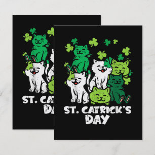 St Patricks Catricks Day Cats Saint Pattys Thank You Card