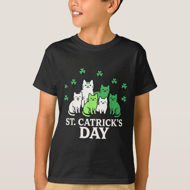 St patricks catricks day funny cats  T-Shirt (Front)