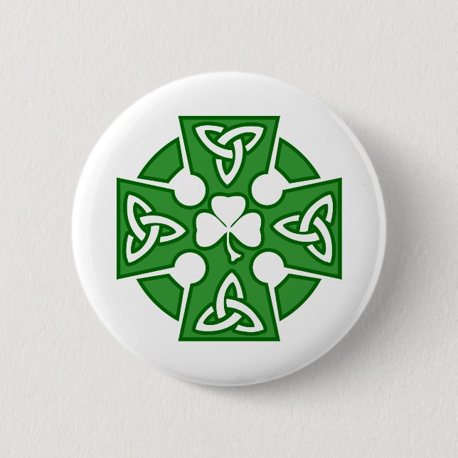St Patrick's Celtic cross 2 Inch Round Button (Front)