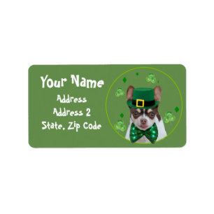 St. Patrick's Chihuahua dog shipping Labels