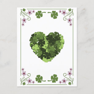St. Patrick's Clover Heart  Postcard