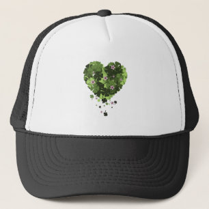 St. Patrick's Clover Heart Trucker Hat