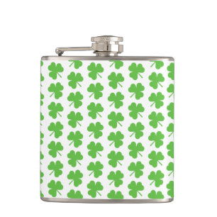 St. Patricks Clover Vinyl Wrapped Flask