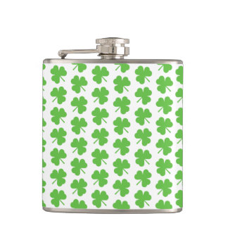 St. Patricks Clover Vinyl Wrapped Flask
