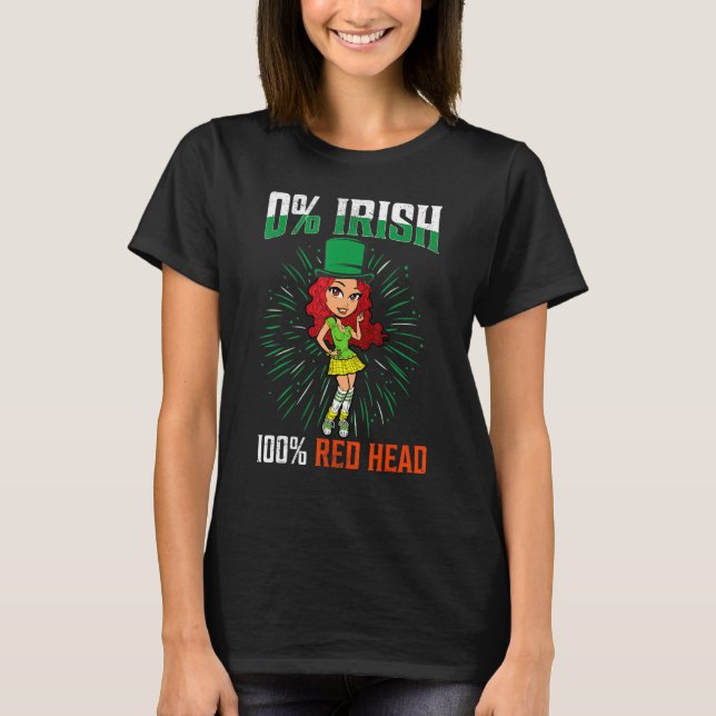 St Patrick's Day 0 Irish 100 Red Heart 1 T-Shirt (Front)
