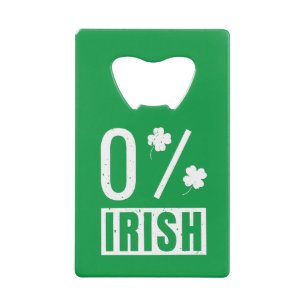 St Patrick's Day 0% Irish Four Leaf Clover Credit Card Bottle Opener