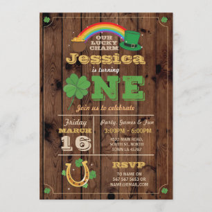 St. Patricks Day 1st Birthday Party Invitation One