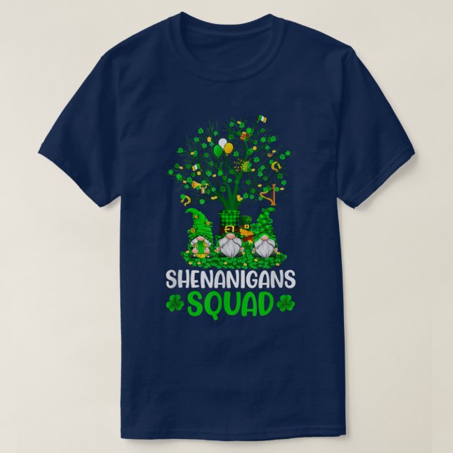 St Patricks Day 2022 Shamrock Irish Gnome Shenanig T-Shirt (Design Front)