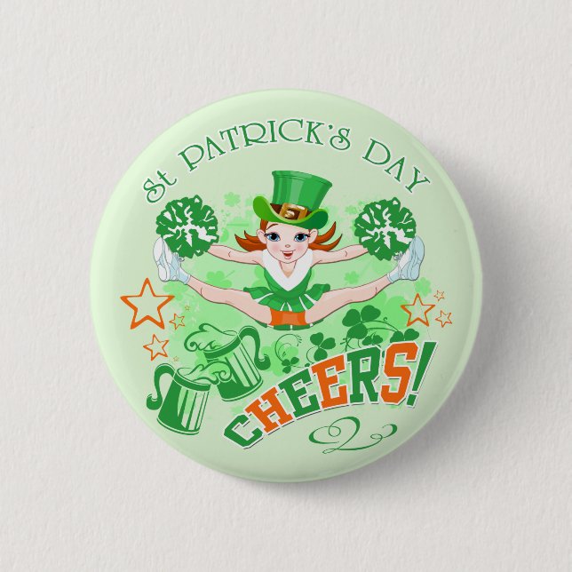 St Patrick's Day 2 Inch Round Button (Front)