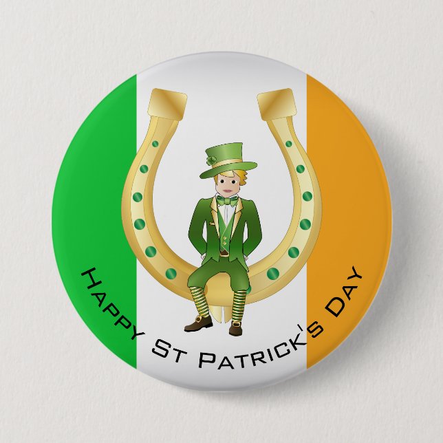 St Patrick's Day 3 Inch Round Button (Front)