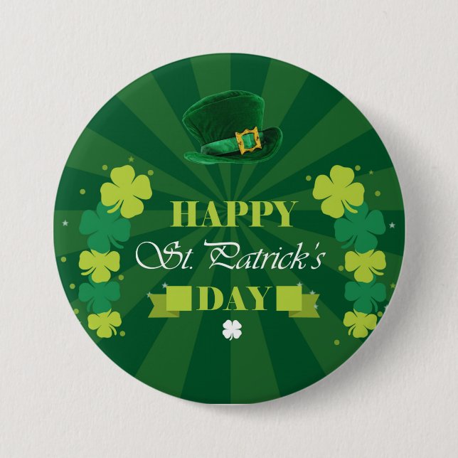 St Patrick's Day 3 Inch Round Button (Front)