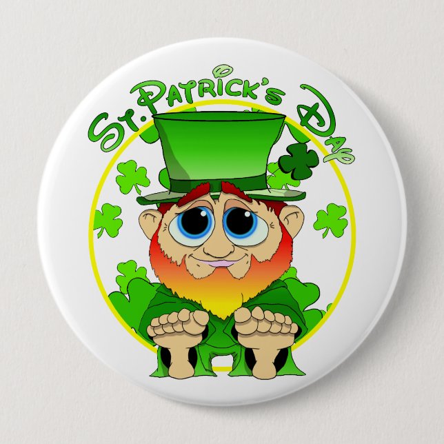 St Patrick's Day 4 Inch Round Button (Front)
