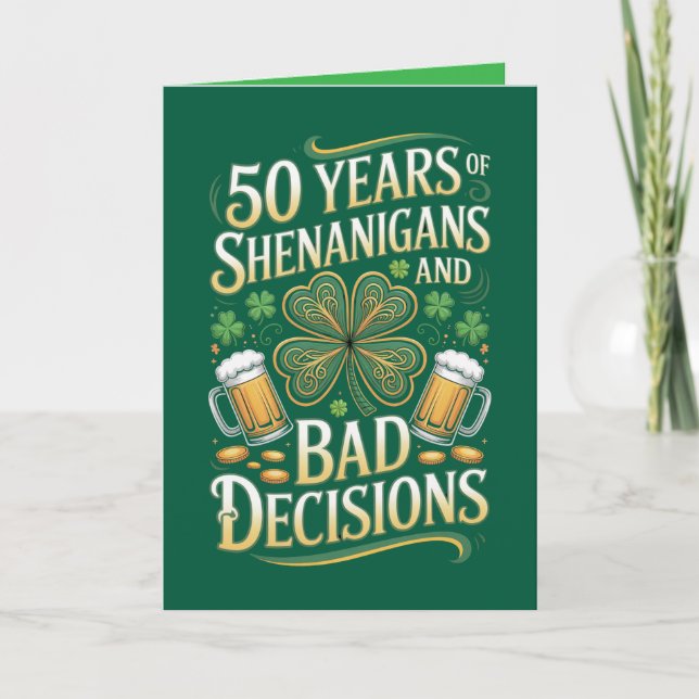  St. Patrick's Day  50th Birthday Card (Front)