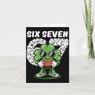 St patrick's day 67 shamrock football six seven card
