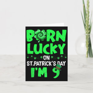 St Patricks Day 9th Birthday Boy Girl 9 Years Old  Card