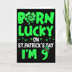 St Patricks Day 9th Birthday Boy Girl 9 Years Old Card