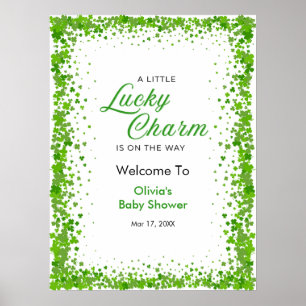 St Patrick's Day A Little Lucky Charm Baby Shower Poster