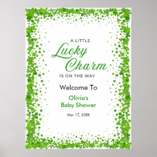 St Patrick's Day A Little Lucky Charm Baby Shower Poster