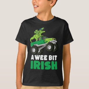 St Patricks Day A Wee Bit Irish TRex Monster Truck T-Shirt