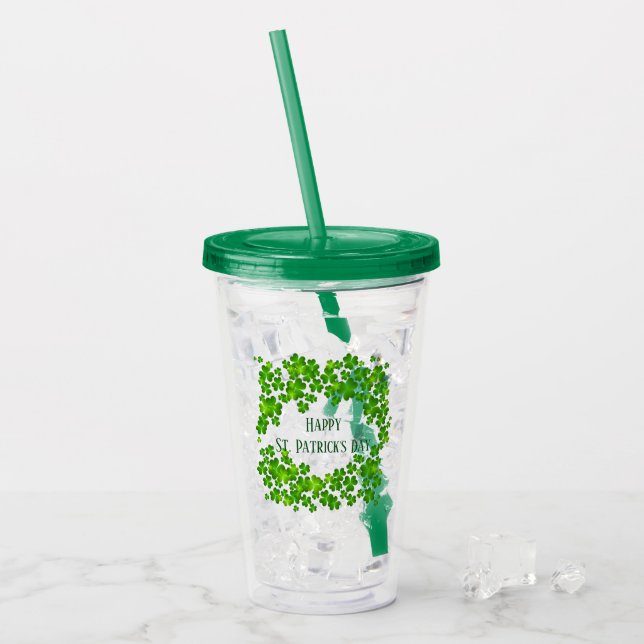 St. Patrick's Day Acrylic Plastic Tumbler (Front Ice)