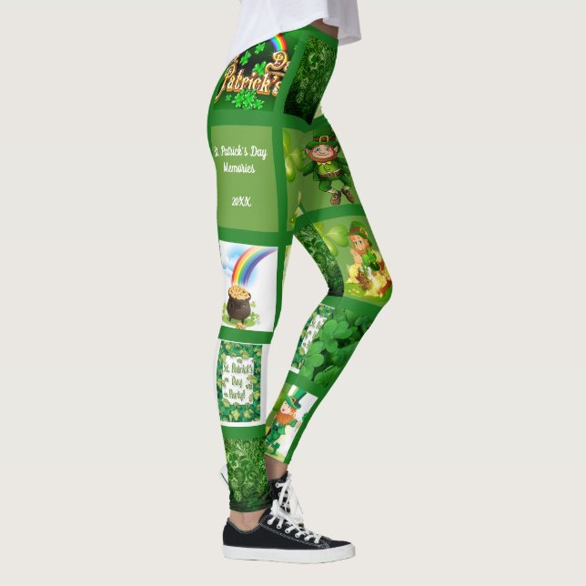 St. Patrick's Day Add 9 Photos Green Layout Fun Leggings (Right)