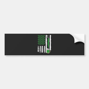 St Patricks Day America Flag Saint Bumper Sticker