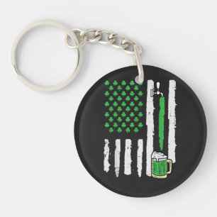 St Patricks Day America Flag Saint Keychain