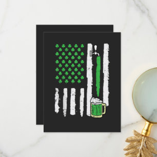 St Patricks Day America Flag Saint Thank You Card